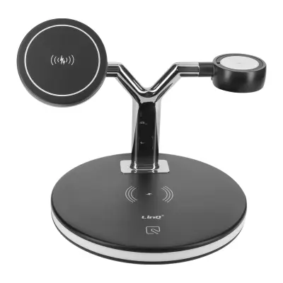 Stanica za Punjenje 3 u 1 iPhone 15W, AirPods, Apple Watch LinQ Crna