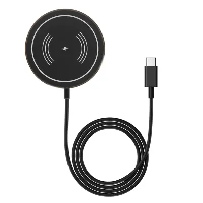 MagSafe punjač za iPhone 15W Brzo punjenje LED indikatori LinQ Crni