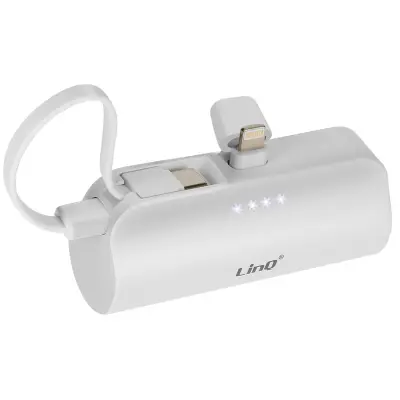 Prijenosna baterija 6000mAh USB C i Lightning LinQ Bijela