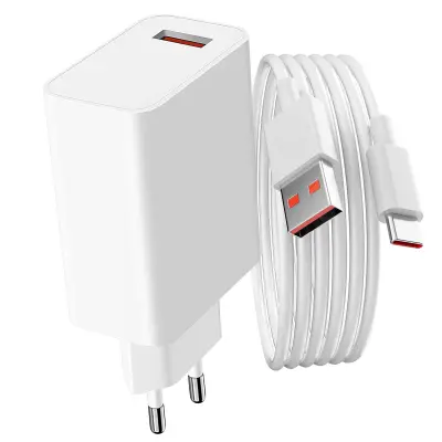 Zidni punjač USB 33W + USB na USB-C kabel bijeli, Službeni Xiaomi proizvod