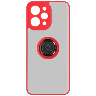 Maska za Xiaomi Redmi 12 hibridna metalni prsten stalak Ringrip crvena