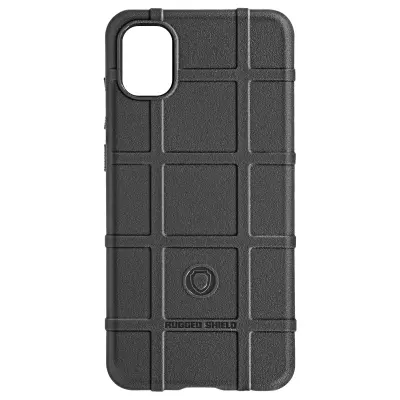 Maska za Samsung Galaxy A05 silikon antišok reljefni motiv Rugged Shield crna