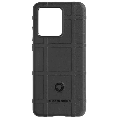 Maska za Motorola Edge 40 Neo 5G silikon reljefni motiv Rugged Shield crna