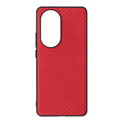 Maska za Oppo Reno 10 i 10 Pro silikonski gel karbon stil crvena