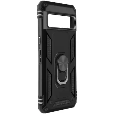 Maska za Google Pixel 8 Pro hibridna magnetski prsten stalak crna