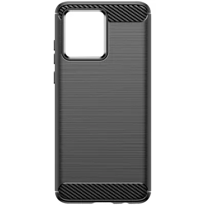 Maska za Motorola Edge 40 Neo fleksibilna karbon efekt Classic Carb crna