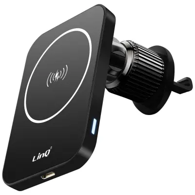 Auto Nosač MagSafe 15W Pričvršćivanje Rešetka Ventilacije LED Indikator LinQ Crni