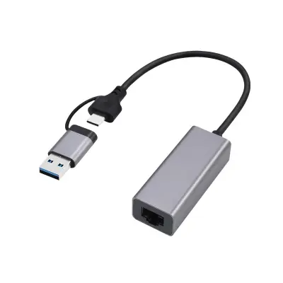 GEMBIRD USB tipa 3.1 + USB-C na LAN RJ45 gigabitni adapter, 15 cm