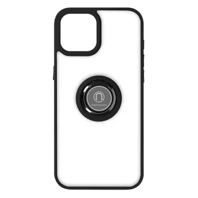 Maska za iPhone 15 Plus hibridna metalni prsten stalak Ringrip crna