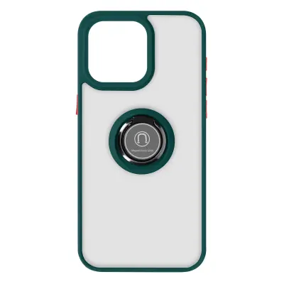 Maska za iPhone 15 Pro hibridna metalni prsten stalak Ringrip zelena