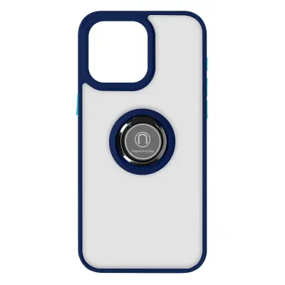 Maska za iPhone 15 Pro hibridna metalni prsten stalak Ringrip plava