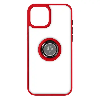 Maska za iPhone 15 Plus hibridna metalni prsten stalak Ringrip crvena