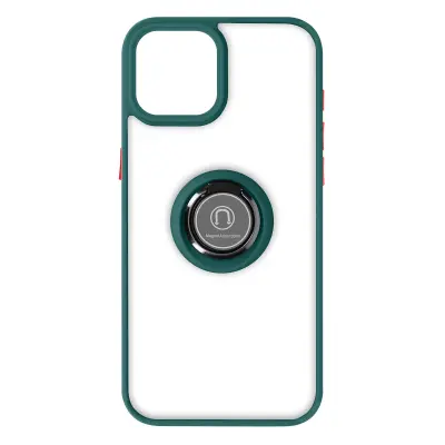 Maska za iPhone 15 Plus hibridna metalni prsten stalak Ringrip zelena
