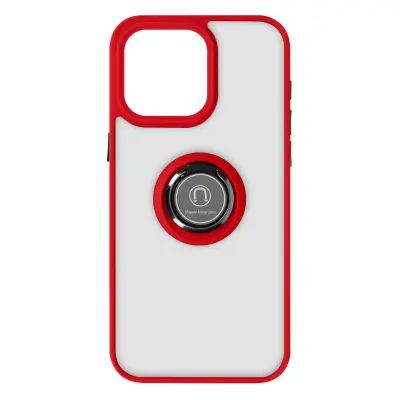 Maska za iPhone 15 Pro Max metalni prsten stalak Ringrip crvena