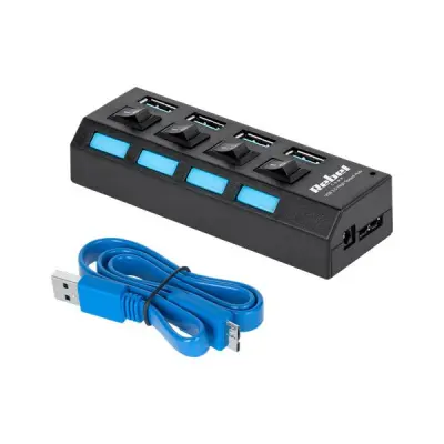 REBEL 4-portni USB hub s prekidačima, 3.0