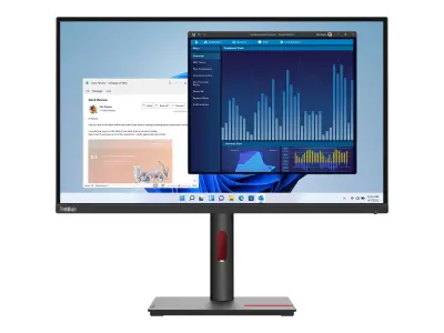 Lenovo 68,6 cm (27,0") T27p-30 Monitor 3840x2160 IPS 4ms HDMI DisplayPort USB-C 4xUSB3.2 Pivot Zvučnici sRGB99% RJ45 ThinkVision
