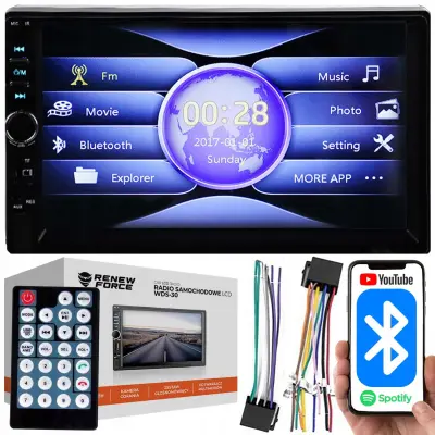 12V 2DIN LCD autoradio s dodirnim zaslonom 4x50W USB Bluetooth + daljinski upravljač