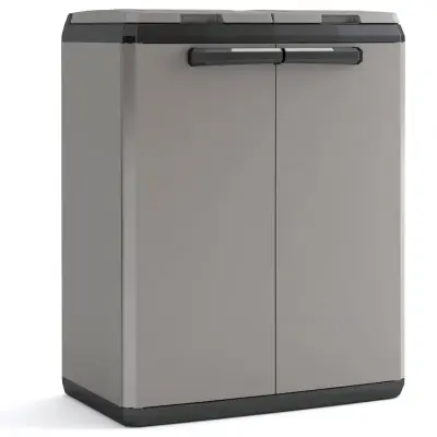 Keter Split Basic kanta za razdvajanje otpada, siva i crna, 85 cm