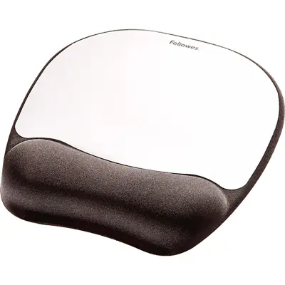 Fellowes podloga za miš od memorijske pjene s naslonom za zapešće, Silver Streak
