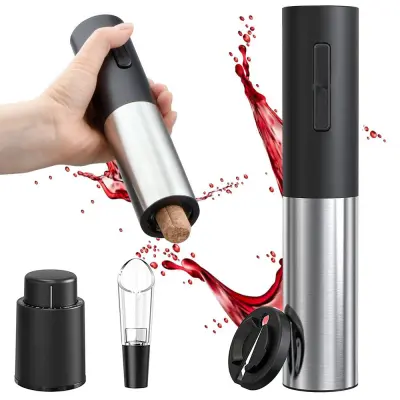 Komplet baterija. inox brzog USB otvarača za vino