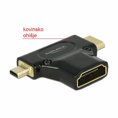 Delock HDMI-C Mini M / HDMI-D Micro M / HDMI F adapter 65666