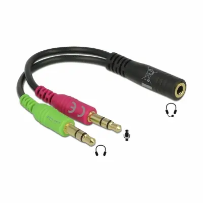 Delock audio priključak 3,5 mm 4-pinski na 2x 3,5 mm stereo CTIA adapter 65459