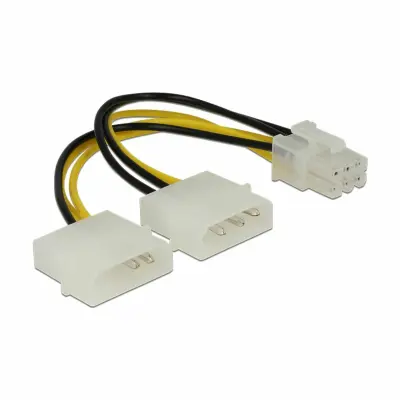 Delock DC 2x Molex M - 6-pin adapter za PCIe grafičke kartice, 0,15 m 82315