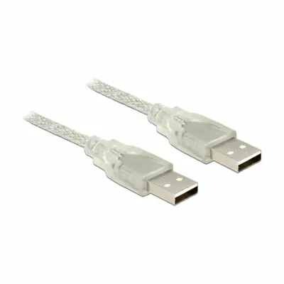 Delock USB A-A kabel 1,5 m dvostruko oklopljen prozirni 83888