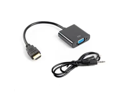Lanberg HDMI adapter muški/VGA ženski + 3,5 mm mini-jack ženski, 20 cm