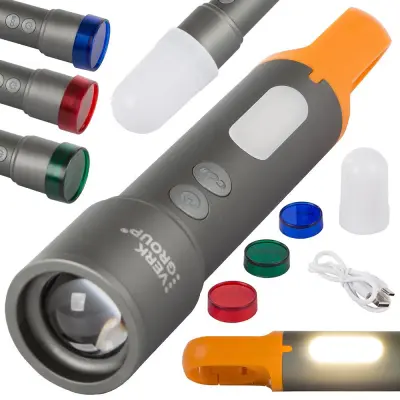 Vojno-taktička baterija. LED COB PM10-TG ručna lampa zoom