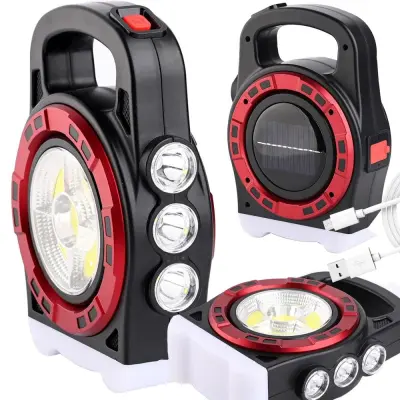 3 u 1 baterija. solarna LED COB svjetiljka 2400mAh USB powerbank