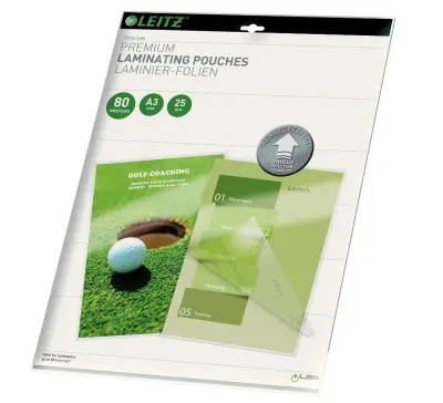 Leitz A3 folije za laminiranje debljine 80 mikrona s usmjeravajućim strelicama 1/25 74860000