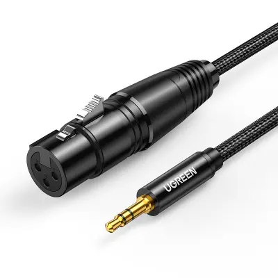 Audio kabel 3,5 mm mini jack (muški) – XLR (ženski), 1 m, crni