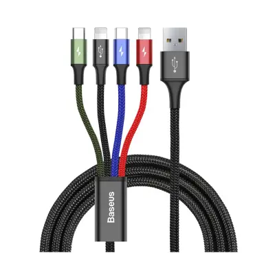 4-u-1 USB-C/2 Lightning/Micro-USB na USB-A kabel za brzo punjenje 3,5 A 1,2 m
