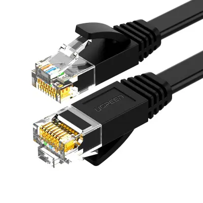 Ravni LAN RJ45 Ethernet Cat spojni kabel. 6,5 m, crni