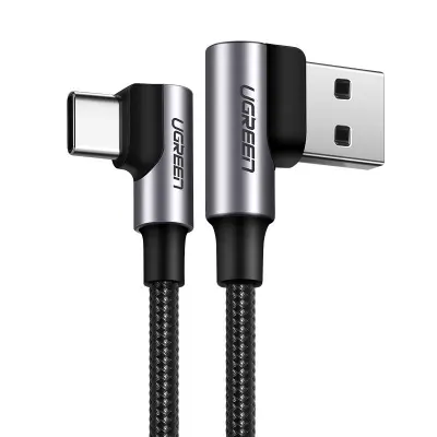 Kutni pleteni USB - USB-C kabel za brzo punjenje 3.0, 0,5 m, sivi