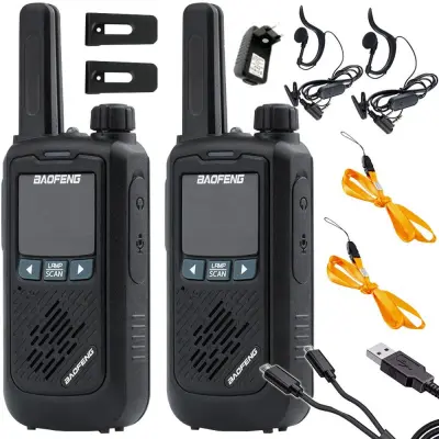Set od dvije baterije. prijenosne LCD radio stanice 1500mAh do 8km LED + slušalice