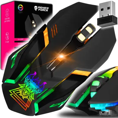 Bežični optički USB miš za igranje 3200DPI LED RGB