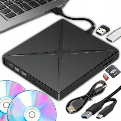 4u1 prijenosni vanjski pogon CD i DVD pisač USB 3.0 SD čitač