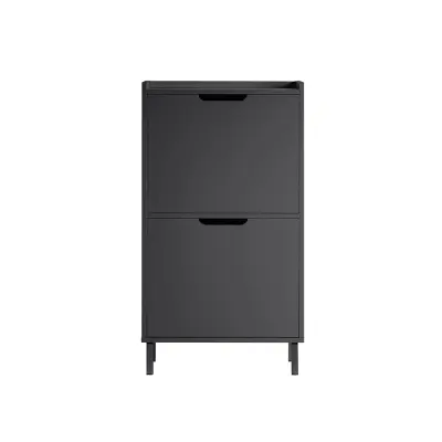 Ormarić za Cipele s 2 Ladice Tanki Dizajn Svijetlo Siva Boja 50x19x90cm FSR151-SCH
