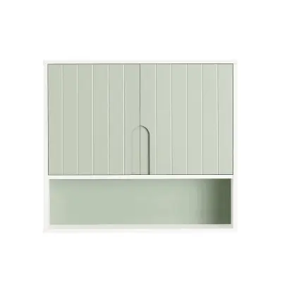 Zidni Kupaonski Ormarić s Podešavanim Policama Bijela/Zelena 60x15x54cm BZR140-GR