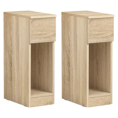 SoBuy noćni ormarić 20x60x35cm, bijeli, 2 kom, praktično skladištenje, FBT111-Nx2