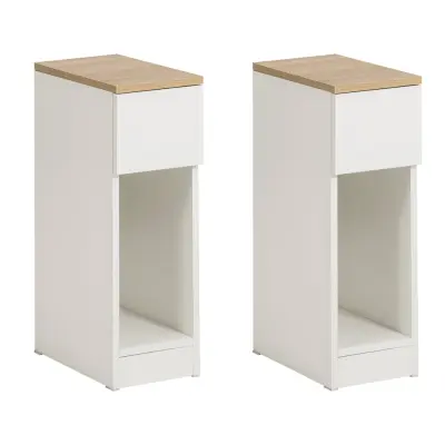 SoBuy noćni ormarić 20x60x35cm, bijeli, 2 kom, FBT111-WNx2