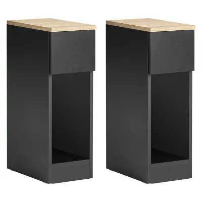 SoBuy noćni ormarić 20x60x35cm, FBT111-SCHx2, 2 komada, crna boja, praktično skladištenje