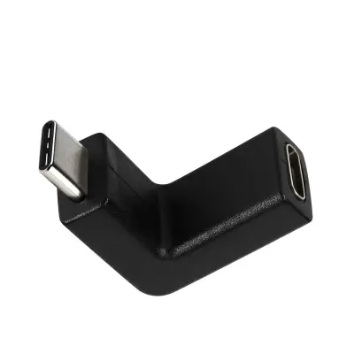 Adapter USB-C ženski na USB-C muški Kutni 90° Ultra-kompaktan Crni