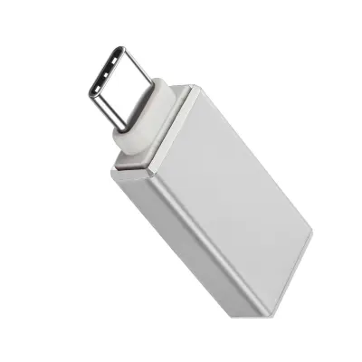 OTG adapter USB ženski na USB-C muški Sinkronizacija Kompaktan Srebrni