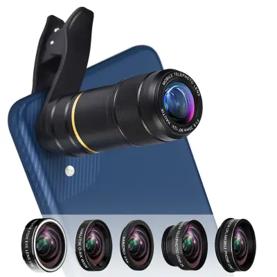 Univerzalni komplet objektiva za pametni telefon Teleobjektiv, Fisheye, Širokokutni, Makro