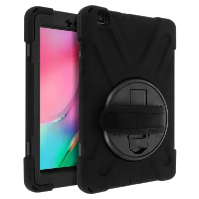 Maska Galaxy Tab A 8.0 2019 Hibridna Rotirajuća ručka Stalak Crna