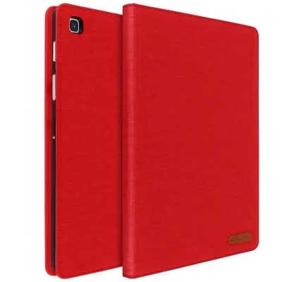 Samsung Galaxy Tab S5e s pretincima za kartice, tanka torbica s funkcijom stalka, crvena
