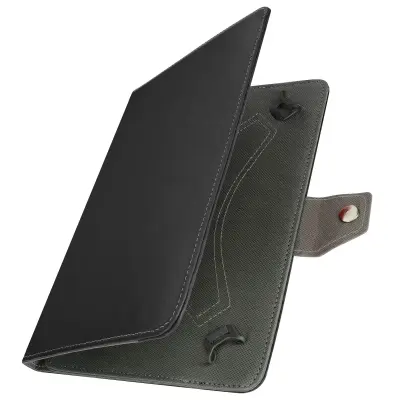 Futrola za tablet 10 inča, univerzalna, efekt stare kože, video stalak, crna